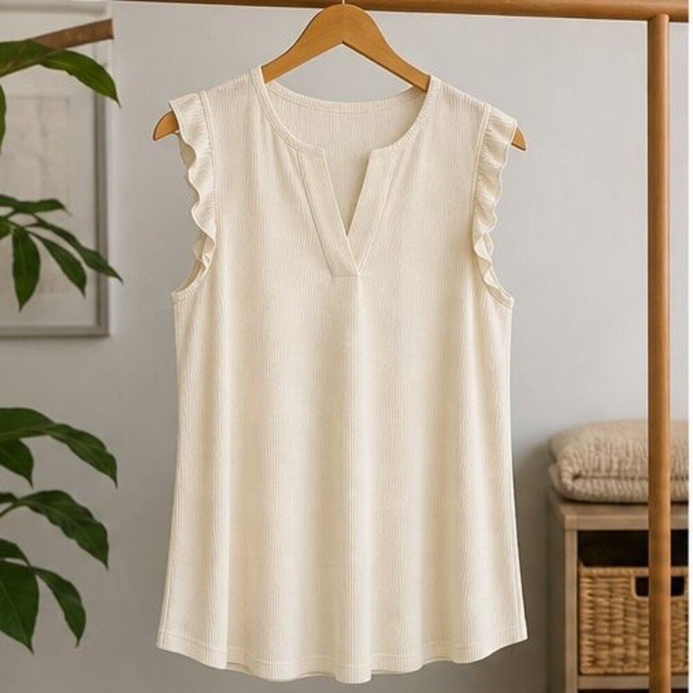 Cream Smocked Top